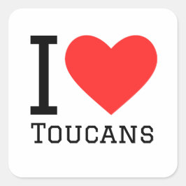 I Liebe Toucans Quadratischer Aufkleber