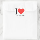 I Liebe Tourismus Quadratischer Aufkleber (Tasche)