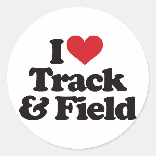 I Liebe Track und Field Runder Aufkleber (Vorderseite)
