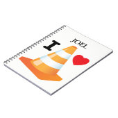 I Liebe Traffic Cones Fun Student Abschluss Notizblock (Linke Seite)