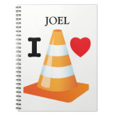 I Liebe Traffic Cones Fun Student Abschluss Notizblock (Vorderseite)