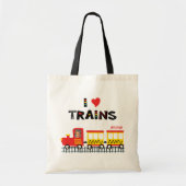 I Liebe Train Colorful Kids Foto und Name Tragetasche (Vorne)