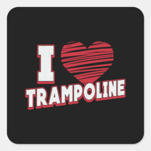 I Liebe Trampoline Jumper Jump Gymnast Trampoline Quadratischer Aufkleber