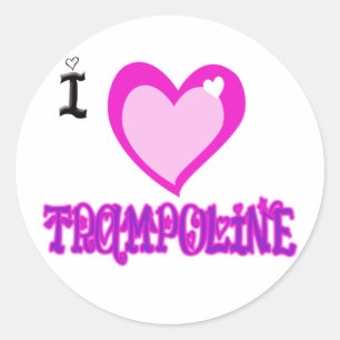I LIEBE Trampoline Runder Aufkleber