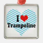 I Liebe-Trampoline Silbernes Ornament (Vorne)