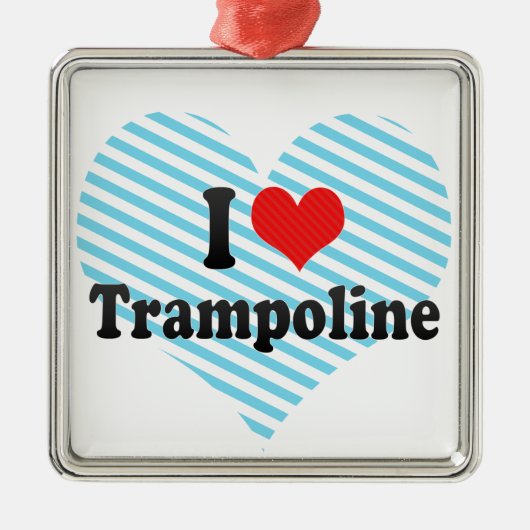 I Liebe-Trampoline Silbernes Ornament (Vorne)