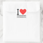 I Liebe Transport Engineering Quadratischer Aufkleber (Tasche)