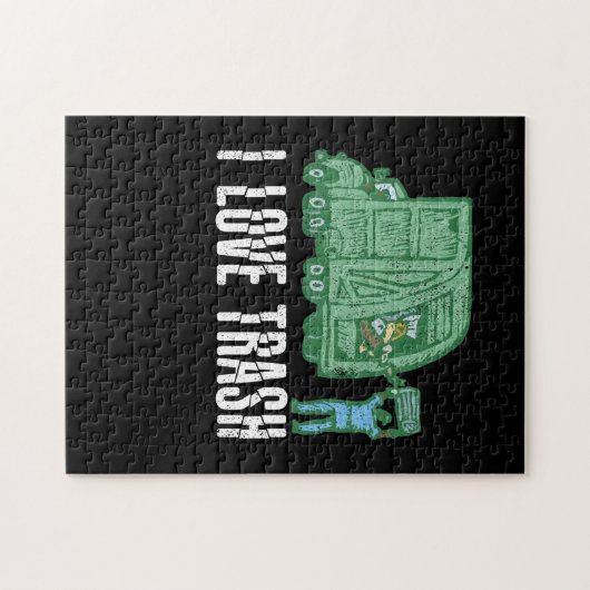 I Liebe Trash Funny Garbage Puzzle (Horizontal)