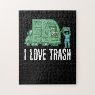I Liebe Trash Funny Garbage Puzzle