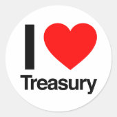 i Liebe Treasury Runder Aufkleber (Vorderseite)