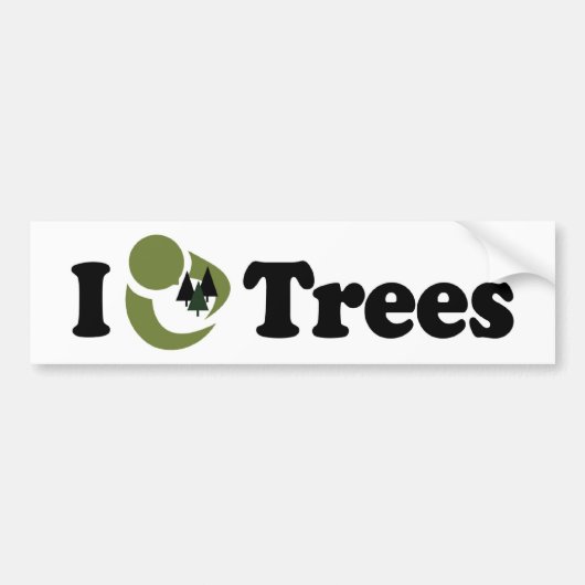I Liebe Trees Autoaufkleber (Vorne)