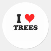 I Liebe Trees Runder Aufkleber (Vorderseite)