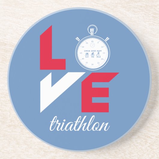 I Liebe Triathlon Getränkeuntersetzer (Vorne)