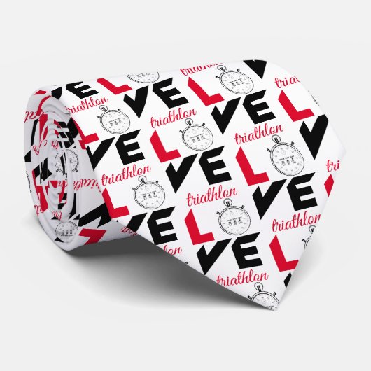 I Liebe Triathlon Krawatte (Gerollt)