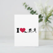 I Liebe Triathlon Postkarte (Stehend Vorderseite)