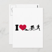 I Liebe Triathlon Postkarte (Vorne/Hinten)