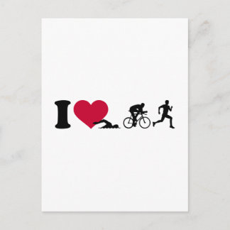I Liebe Triathlon Postkarte