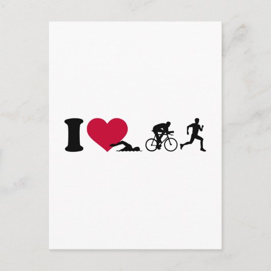 I Liebe Triathlon Postkarte (Vorderseite)