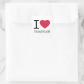I LIEBE TRIATHLON QUADRATISCHER AUFKLEBER (Tasche)