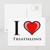 I Liebe Triathlons Postkarte (Vorne/Hinten)