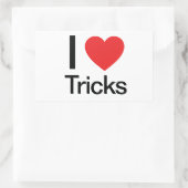 I Liebe Tricks Rechteckiger Aufkleber (Tasche)