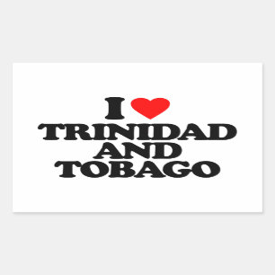 I LIEBE TRINIDAD AND TOBAGO RECHTECKIGER AUFKLEBER