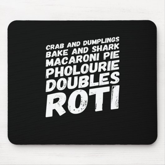 I Liebe Trinidad und Tobago Food T - Shirt Mousepad (Vorne)