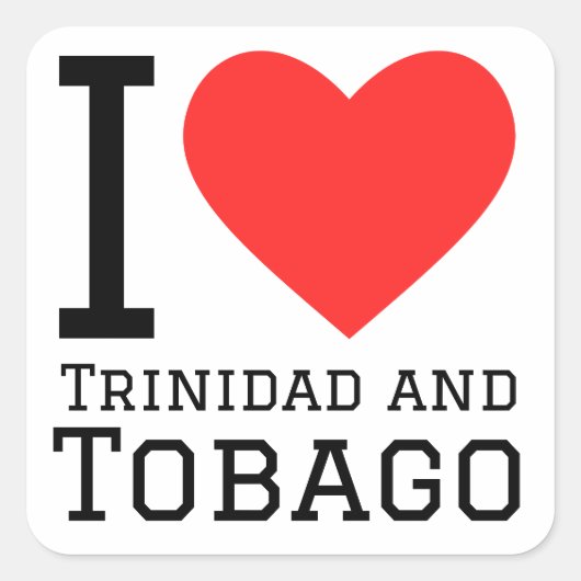 I Liebe Trinidad und Tobago Quadratischer Aufkleber (Vorderseite)
