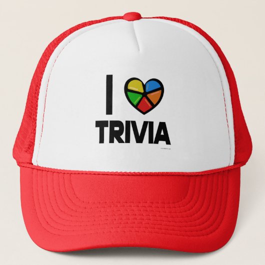 I Liebe Trivia Fun Epic Game Night Design Truckerkappe (Vorderseite)