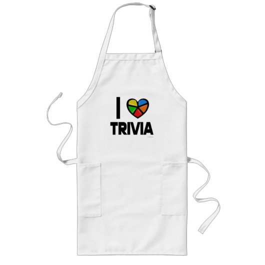 I Liebe Trivia Fun Party Games Design Lange Schürze (Vorne)