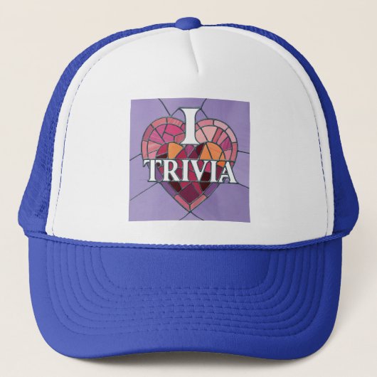 I Liebe Trivia Hat Truckerkappe (Vorderseite)
