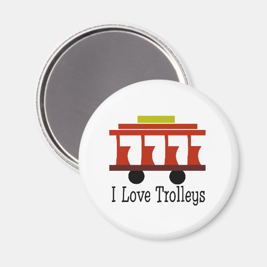 I Liebe Trolleys Magnet (Vorderseite/Rückseite)