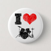 I Liebe-Trommeln Button (Vorderseite)