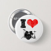 I Liebe-Trommeln Button (Vorne & Hinten)