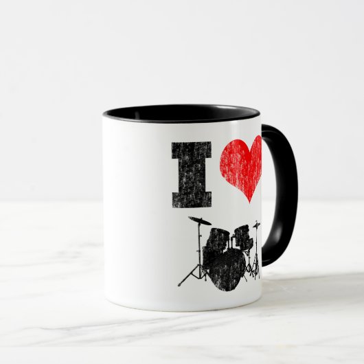 I Liebe-Trommeln Tasse (VorderseiteRechts)