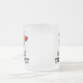 I Liebe-Trompete-Strichmännchen-Musik-Geschenk Mattglastasse (Mittel)