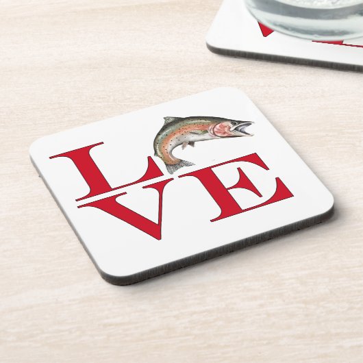 I Liebe Trout Getränkeuntersetzer (Linke Seite)