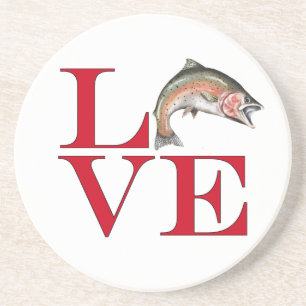 I Liebe Trout Getränkeuntersetzer