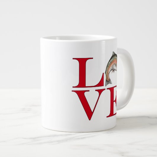 I Liebe Trout Jumbo-Tasse (Vorderseite Rechts)