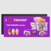 I Liebe Trucks (ICE CREAM Trucks) Magnet (Vorne/Hinten)