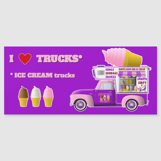 I Liebe Trucks (ICE CREAM Trucks) Magnet (Vorderseite)