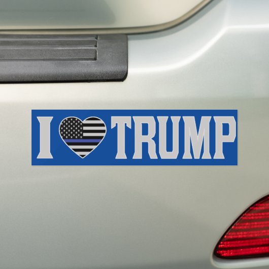 I Liebe Trump US Flag Thin Blue Line Pro Trump Autoaufkleber (Auf Auto)