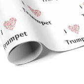 I Liebe Trumpet Red Heart of Musiknotens Geschenkpapier (Rolleneckpunkt)