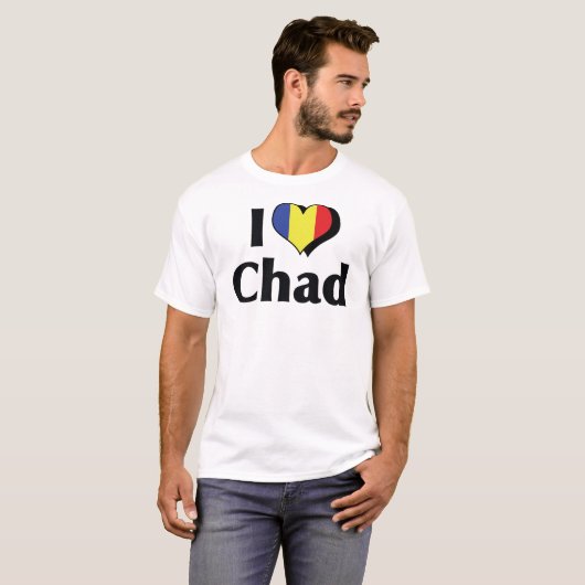 I Liebe Tschad-Flagge T-Shirt (Vorne ganz)