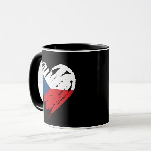 I Liebe Tschechien - Tschechisches Flaggenherz Tasse (Vorderseite Links)