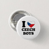 I Liebe Tschechische Jungs Button (Vorne & Hinten)