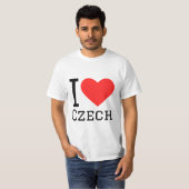 I Liebe tschechischer Aufkleber T-Shirt (Vorne ganz)