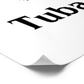 I Liebe Tuba Rotes Herz Musiknoten Poster (Ecke)