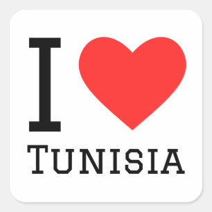 I Liebe Tunesien Quadratischer Aufkleber