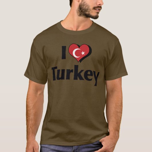 I Liebe Türkei Flaggen-Shirt T-Shirt (Vorderseite)